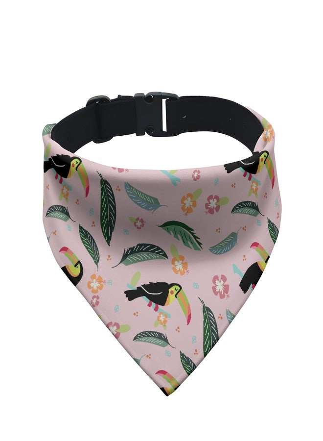 دبليو وشاح طوق للكلاب بتصميم طائر الطوقان الوردي مع طوق قابل للتعديل | هذا الوشاح الجميل ذو التصميم الرائع هو إكسسوار مثالي لتصفيف الكلاب (مقاس متوسط) - Image 5